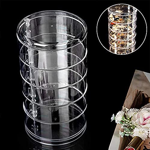 5 Tier Jewelry Organizer Box, Rotating Organiser Case, Clear Acrylic Hair Accessories Storage, Durable Dustproof, 360 Free Rotation, for Necklace Bracelet Ring Earring Small Items Container Case