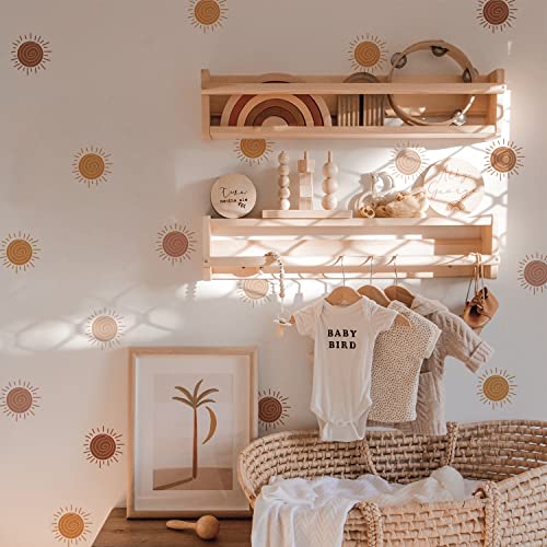 Image of funlife Peel and Stick Boho Sun Wall Decals, Self Adhesive Sunshine Wall Stickers Rustic Country, PVC Boho Wall Art Stickers for Kids Bedroom Playroom Nursery Room Home Decor Decal