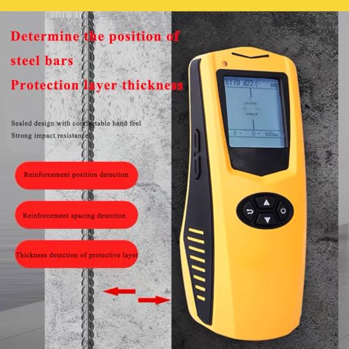 VTSYIQI Rebar Detection Equipment Digital Concrete Rebar Detector Rebar Scanning Machine with Range 1 to 120mm Concrete Protective Layer Tester