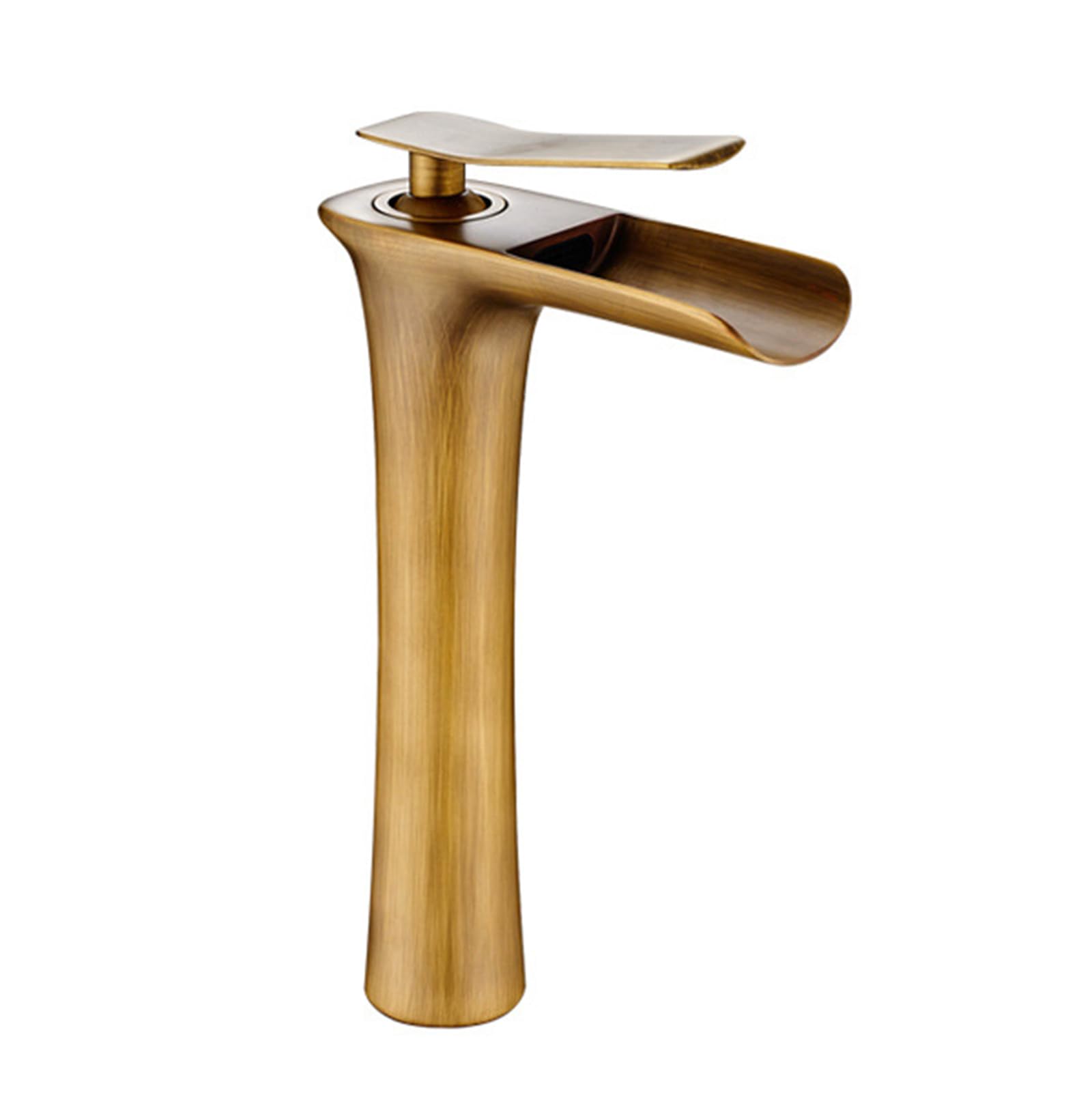 HCFYAUIS Antique Brass Basin Mixer Tap, Single Handle Retro Waterfall Taps for Bathroom Sink,Antique