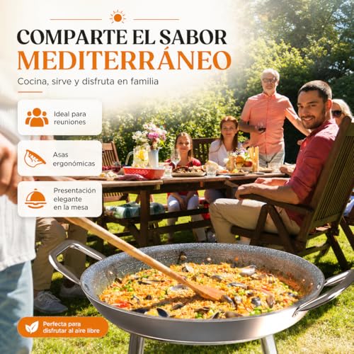 Miniatura 7 de Tehorneo Paellera Induccion, Paellera 30 Cm Antiadherente De Aluminio 3-4 Raciones, Paella Induccion, Paella 30 Cm Compatible Con Inducción, Vitrocerámica, Gas Y Electrica, Paelleras Vitroceramica