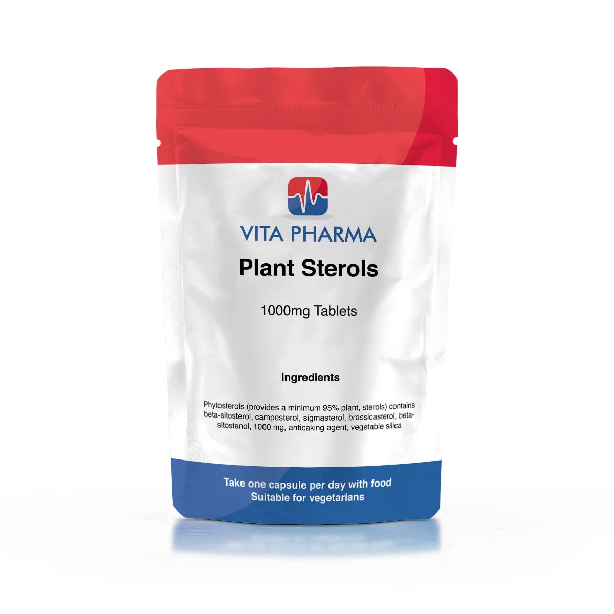 vita pharmaPlant STEROLS Supplement, 1000 mg, 60 Tablets, 2 Months Supply, take one a Day, UK Produced, Cholesterol Support, Vegetarian Suitable