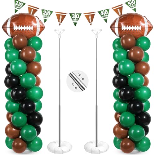 Yalikop 2 Sets Football Party Balloon Column Stand Kit