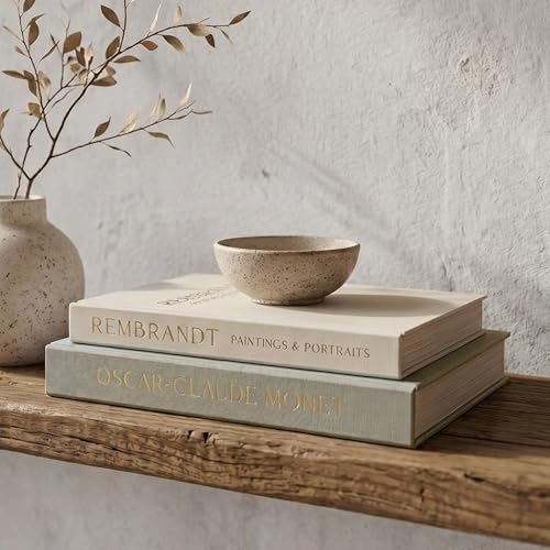 ZICOTO Set of 2 Beautiful Decorative Linen Books - Aesthetic