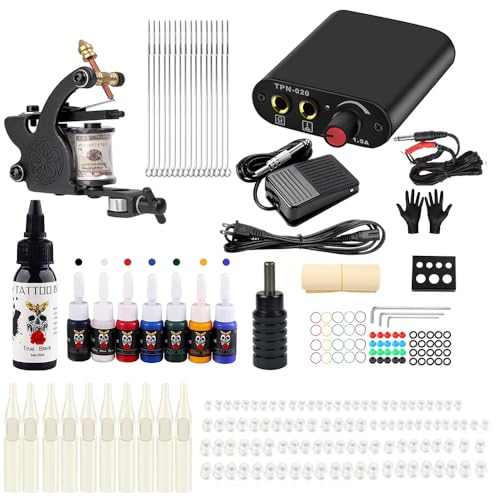 Kit de Machine à tatouer à bobines, ensemble de machines à tatouer traditionnelles pour le travail de revêtement et de shader, équipement de tatouage...