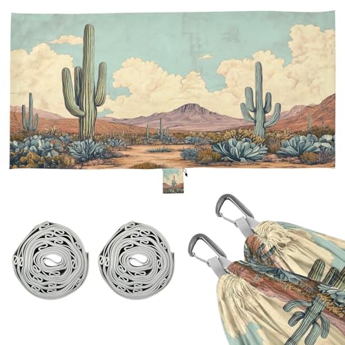 Haskirky Cactus Camping Hammock, Single Portable Hammocks with Tree Straps & Attached Carry Bag, 330Lbs Capacity Perfect for Outside Indoor Hiking Beach Backpack Travel