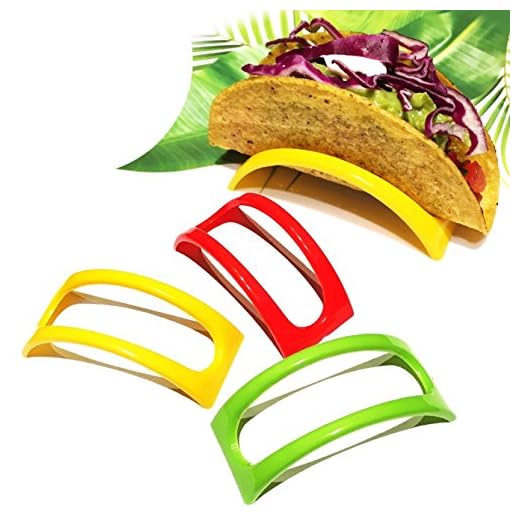 Set of 12 Original Homey Product Taco Holders - Colorful Non Toxic BPA Free Microwave Safe Stands for Soft and Hard Shells