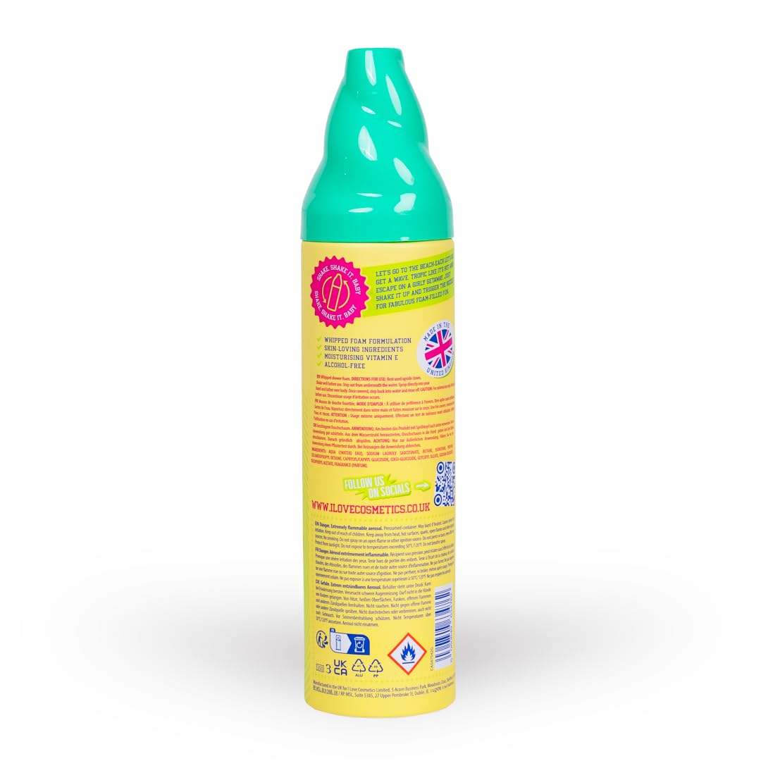 I LOVE Tropic Like It's Hot Whipped Shower Foam Tropical Fruit Scented Body Wash Moisturising Creamy Lather Shower Mousse for Soft Smooth Skin 250ml - Image 2
