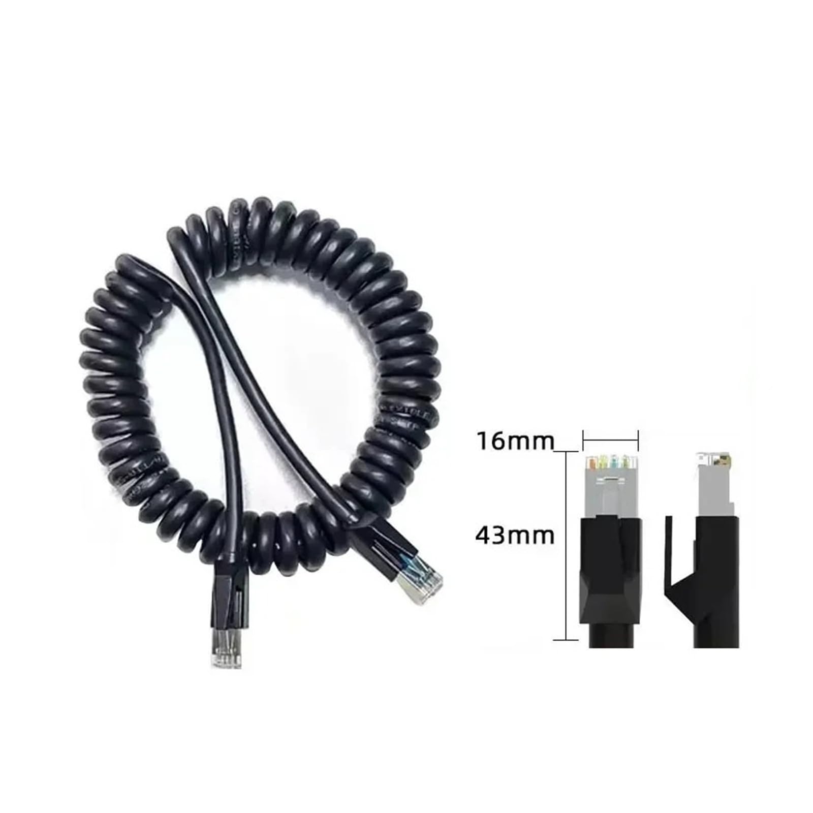 Gigabit RJ45 Netzwerkkabel 8-polig mit CA6TA abgeschirmter Ethernet-Kamera, 8-adrig, Stecker auf PUR-Kabel, Industriequalität, Schwarz, 5 m