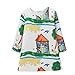 Produktbild JERFER Baby Kleinkind-Mädchen Langarm Herbst Karikatur Cartoon Blumen und Vögel Drucken Prinzessin Kleid 2-11 Jahre (A, 3T)