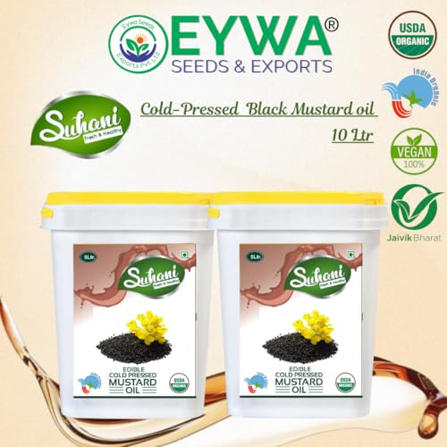 Image of Eywa Seeds & Exports Pvt Ltd Organic Black Mustard Oil (10 Liter) Cold Pressed /Wood Pressed Oil | Sarso /Mustard Kachi Ghani Ka Telby (Suhani) Eywa
