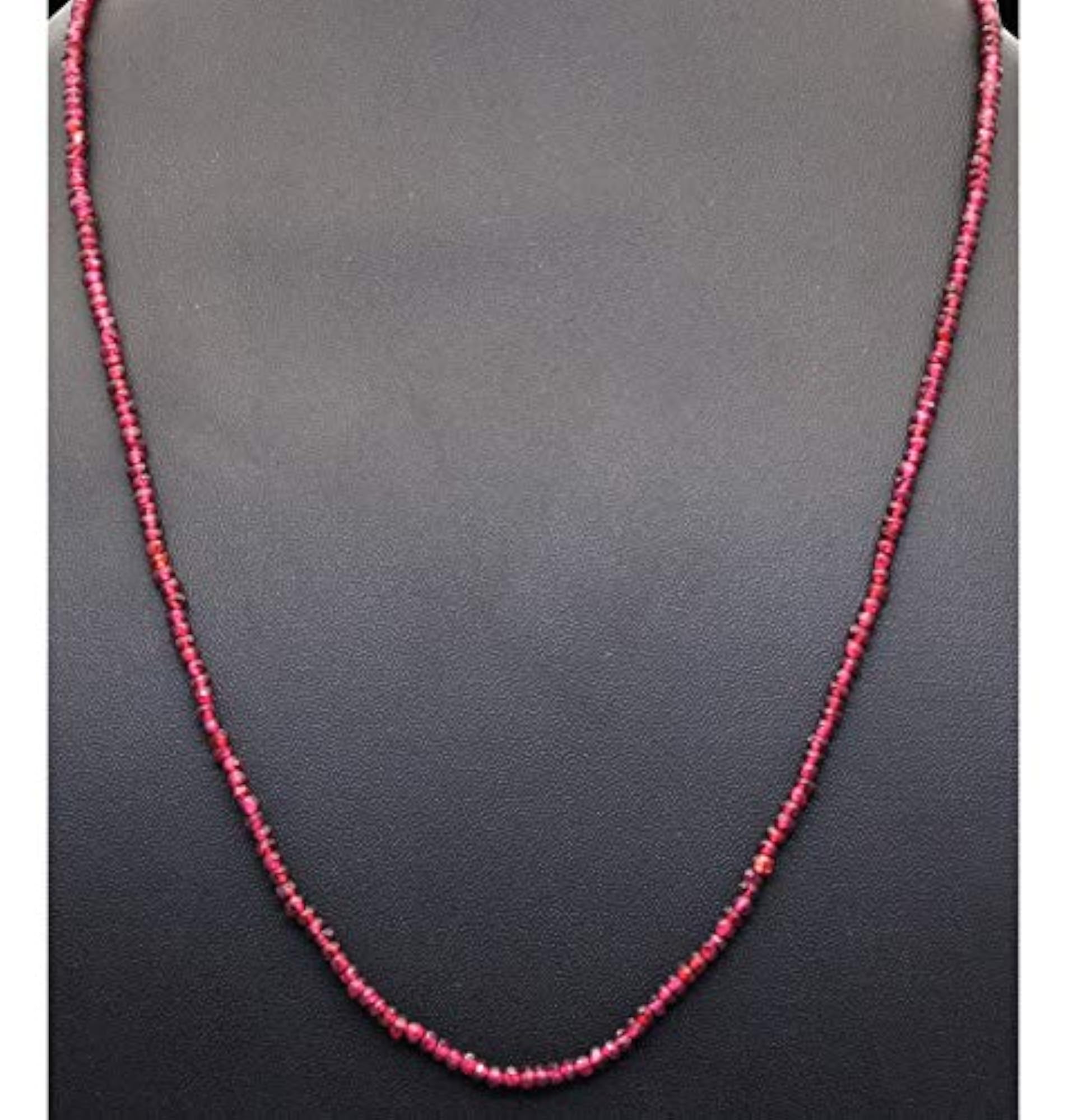 Jaipur Red Garnet Gemstone Round Faceted Bead Strand