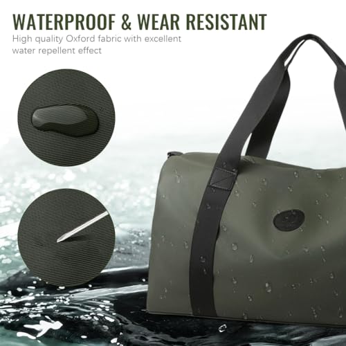 Image of GUSTAVE Gym Bag for Men with Footwear Compartment, Fashion Oxford Cloth Waterproof Duffle Bag Removable Shoulder Strap Travel Luggage Bag, 46x20x26cm