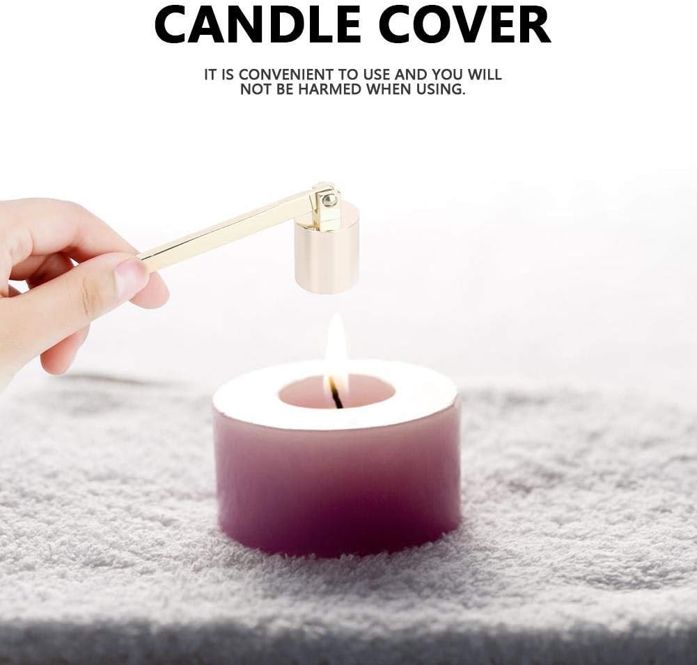 MUXSAM 1Pc Candle Snuffer Candlesnuffers Extinguisher with Long Handle Gold