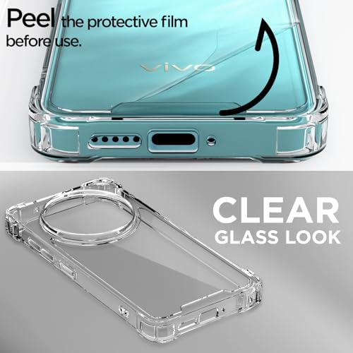 Image of Outlouders Back Cover for Vivo T4 5G / iQoo Z10 5G Clear Transparent PC + TPU Bumper Case with Raised Edges for Shockproof Protection(Transparent)
