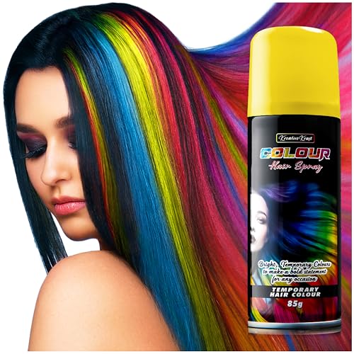 Spray Pelo Color Temporal para Cabello, Color que se lava (1 x 200 ml) (Amarillo)