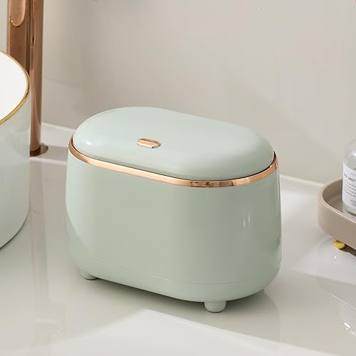 Mini bote de basura con tapa, cubo de basura extraíble de plástico para oficina, cesta de basura pequeña para baño, oficina, cocina, escritorio,