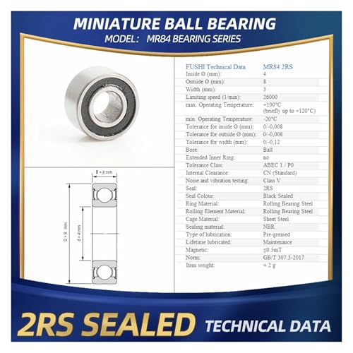 Roulements MR84 4x8x3 mm à billes pour outillage et micro moteurs - 5