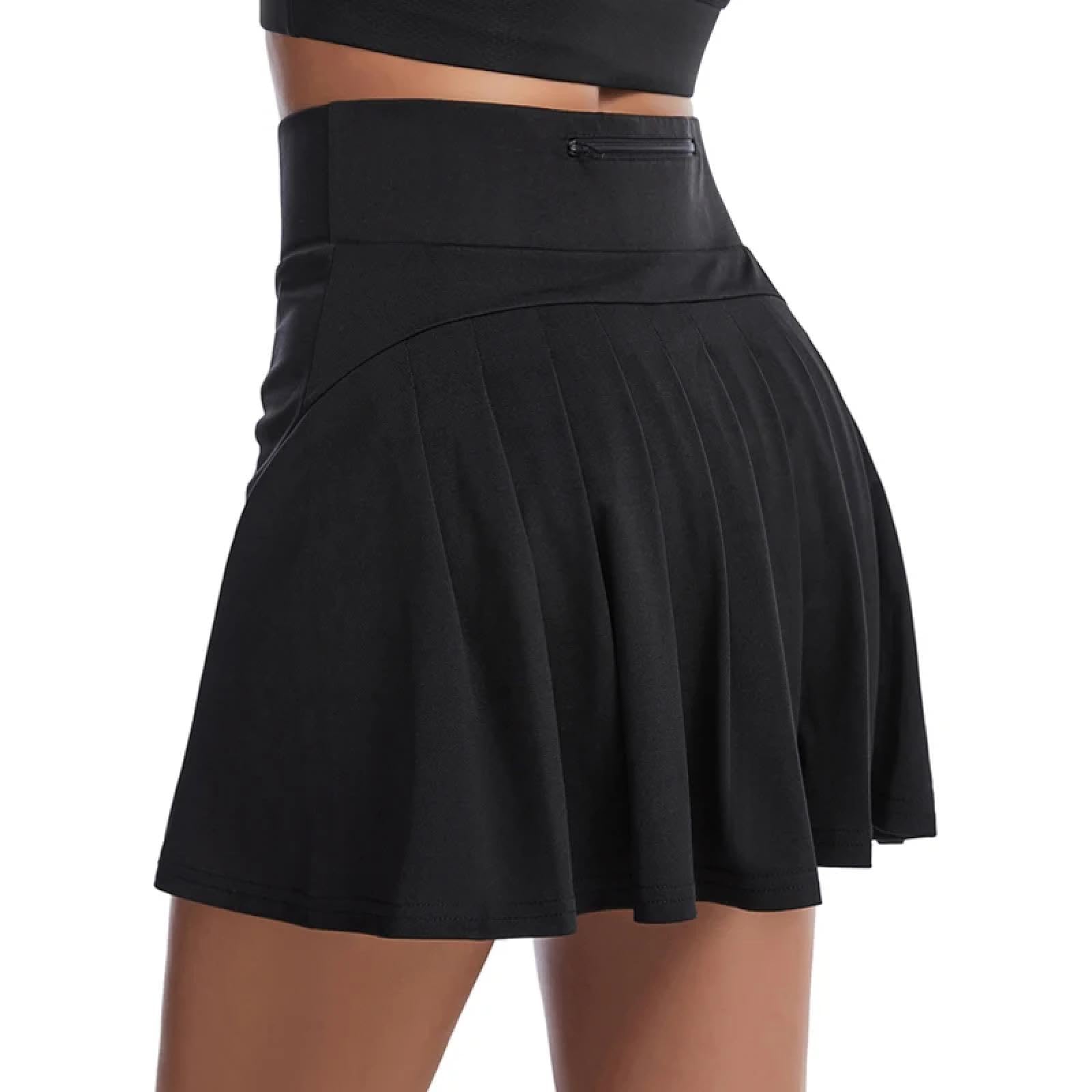 Falda De Tenis para Mujer con Pantalones Cortos 3 Bolsillos Cintura Alta Entrenamiento Correr Faldas Atléticas