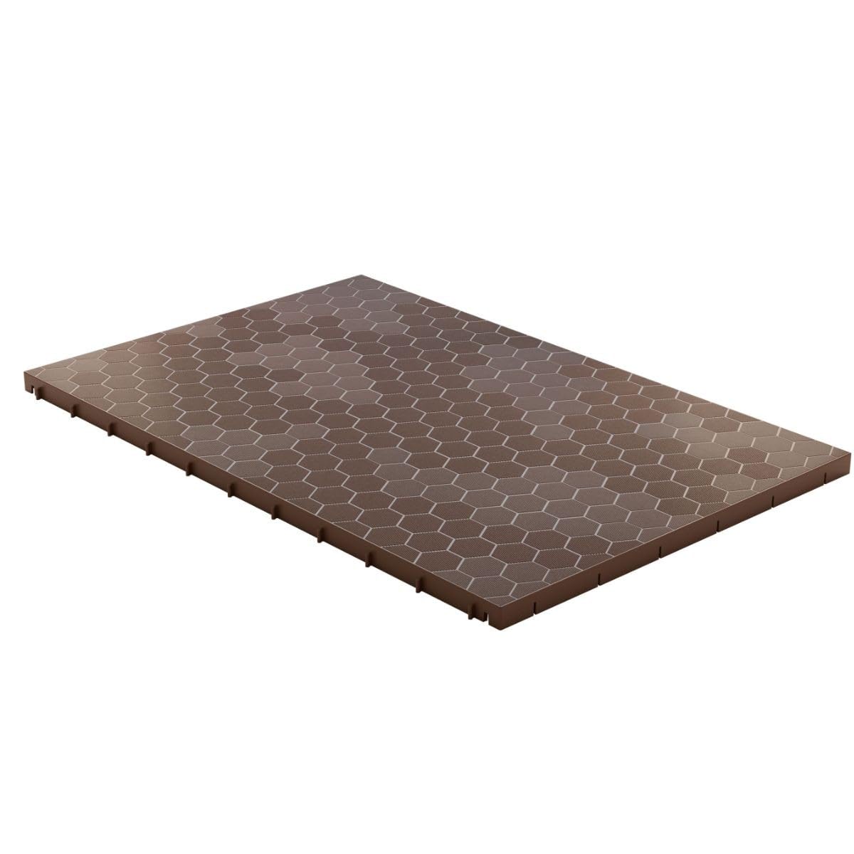 INTEC - Lot de 10 Dalles de sol Clipsable Marron Taupe 116x76x3cm Polypropylène Revêtement de Sol Modulable Intérieur/Extérieur Supporte Charge Lourde