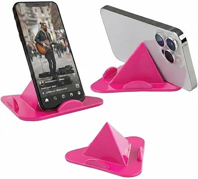 Telefon Tablet Tutucu   Piramit Tasar m 3 A l  Masa st  Stand, iPhone ve Android Uyumlu, Ofis, Online Ders ve Toplant lar  in, 4 11  n  1, Pembe