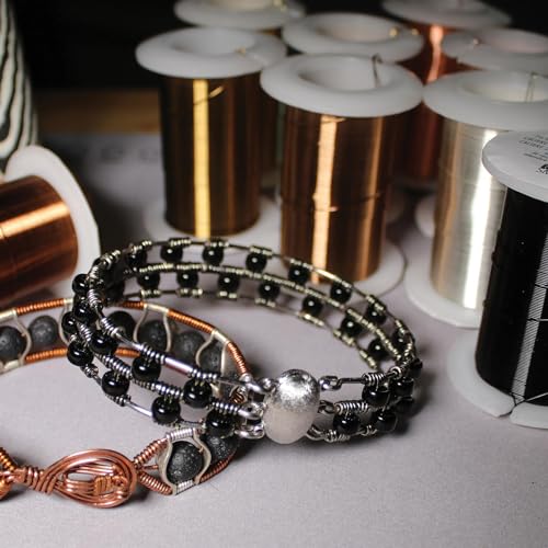 Image of The Beadsmith Wire Elements 24-Gauge Lacquered Tarnish-Resistant Copper Wire for Jewelry Making, 30 Yard, 27.43 Meter Spool (Antique Copper)