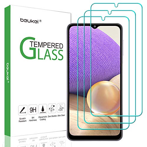 beukei (3 Pack) Compatible for Samsung Galaxy A32 5G Screen Protector Tempered Glass Touch Sensitive Case Friendly 9H Hardness