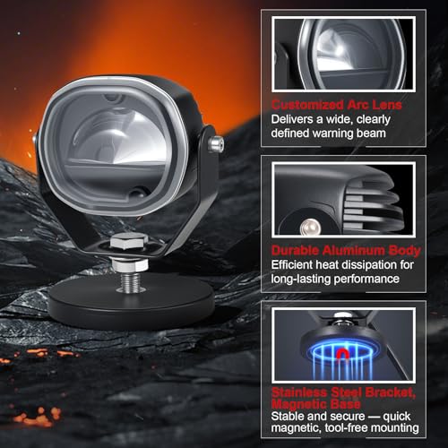 Lampe de sécurité à arc boîtier aluminium et ligne rouge LED - 3