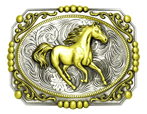 Image of Moranse Cross Cowboy Kneeling Prayer Horse Zinc Alloy Belt Buckles
