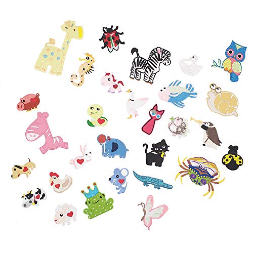 30 Pcs Cute Animals Embroidered Patches Sew On Applique Patch Embroidery Patches Iron On Patches For Clothes Jackets Hats Backpacks Jeans; Kids Boys Girls #TOP21