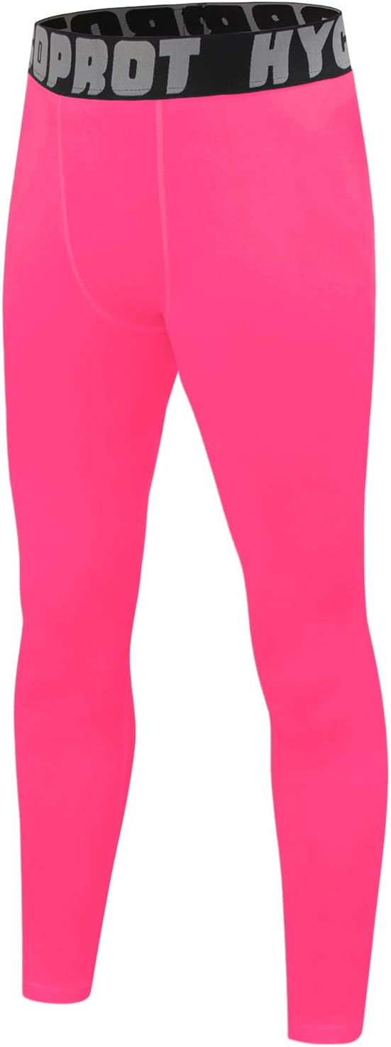 Youth Boys' Compression Pants Tights Breathable Kids Leggings Athletic Sports Quick Dry Base Layer Childrens Underpants for Running Football Basketball