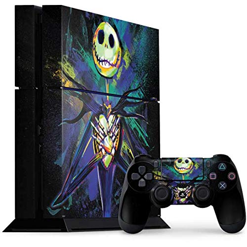 Skinit Decal Gaming Skin Compatible with PS4 Console and Controller Bundle - Officially Licensed Disney The Nightmare Before Christmas Jack Skellington Art Design