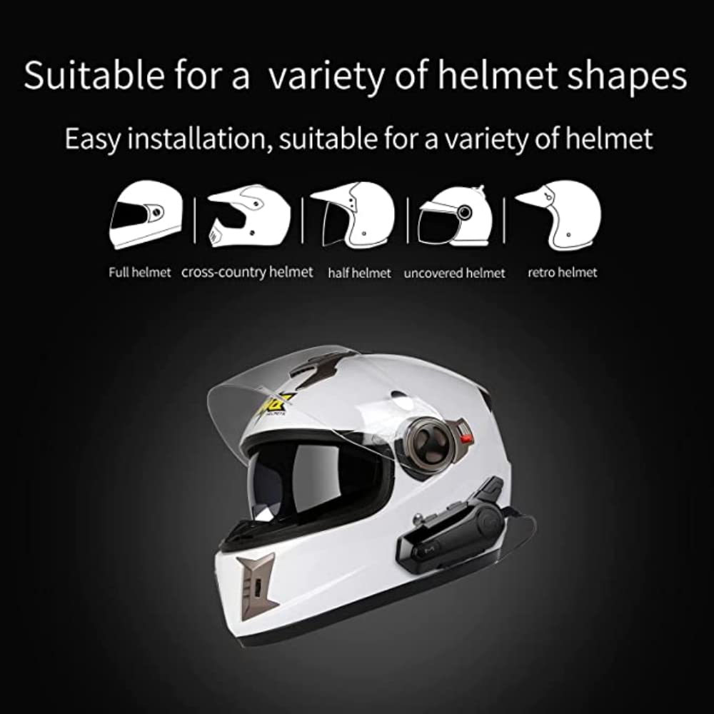 Cuffie interfono Bluetooth per casco da moto, 1000 m, con cancellazione del rumore CVC, per 2 piloti (2 pezzi per casco mezzo e completo)