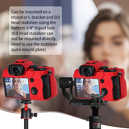 Funda de silicona para cámara Sony Alpha 7R V Easy Hood roja miniatura 7