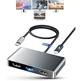 avedio links USB C to HDMI変換アダプタ 4K@60Hz HDMI分配器 拡張モード（MST/ABCD）対応 100W PD充電ポート付き 4画面表示可能 ハブ 3ポート出力対応 4K@60Hz*1 1080P*2 Windows/Mac OS用