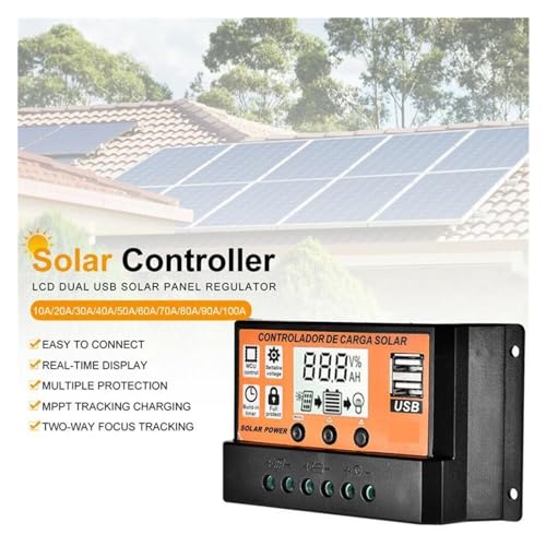 Panel solar Smart Life con controlador de carga 12V 24V inteligente y doble conexión USB 5