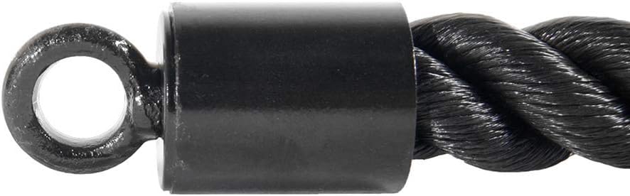 Power Systems Single Tricep Rope Attachment with Rubber Stopper for Cable Machine Systems, 15 x 1.25 Inches, Black (50735)