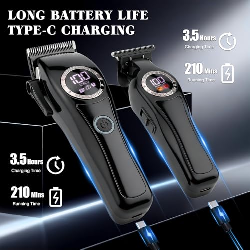 Tondeuse à cheveux professionnelle Lanumi rechargeable avec écran LED - 3