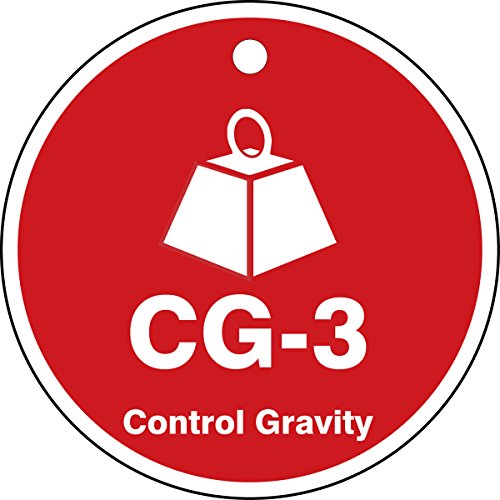 Tag de consignation d'énergie CG-3 Control Gravity en plastique carré de 2,5 pouces