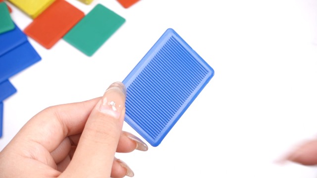 Image of Pangda 300 Pieces Structural Tile Plastic Shims for Leveling 1 /13'', 1 /9'', 1 /7'', 1 /5'', 2 /5'' Plastic Flat Furniture Shims for Toilet Door, Yellow Red Black Green and Blue