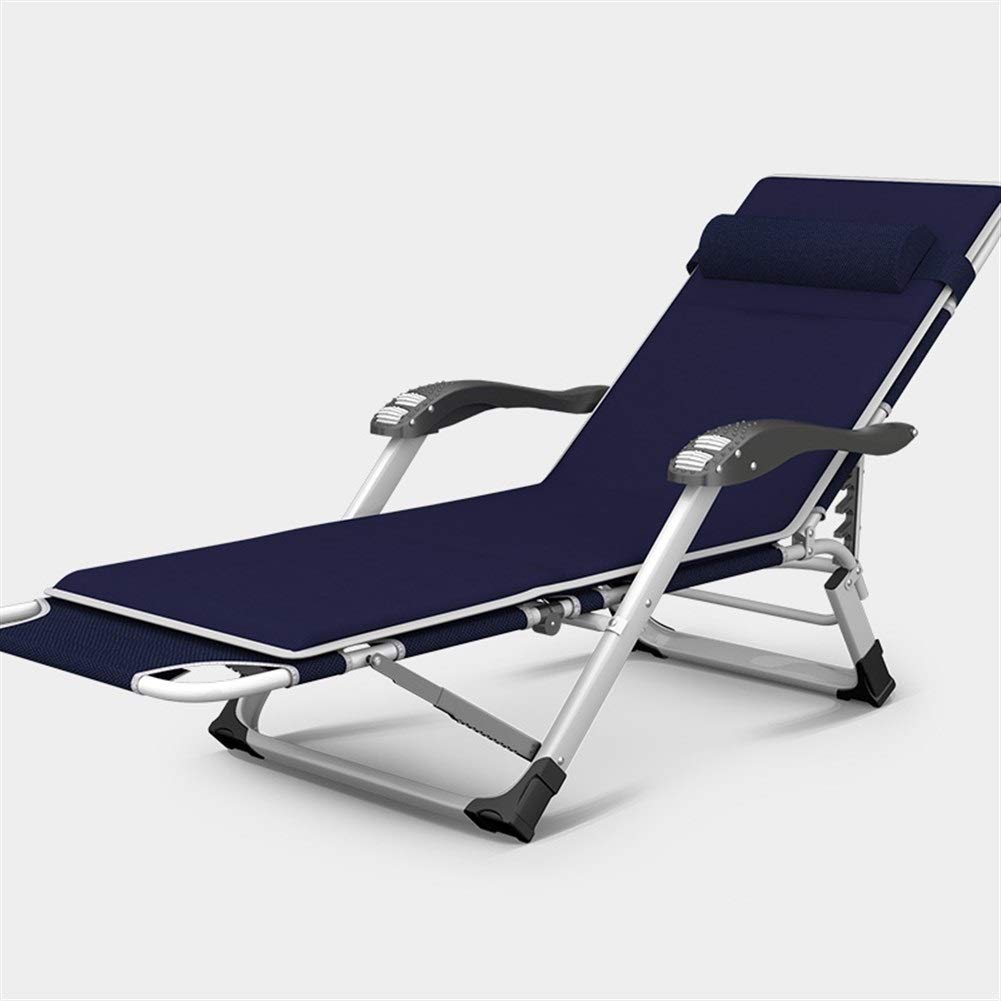 Silla azul marino ajustable para camping que alivia la espalda
