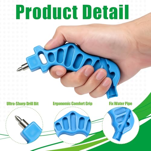 2 Pack Drip Irrigation Tubing Hole Punch Fittings, Drip Tube Hole Punch and 1/4 Inch Drip Fitting Insertion Tool for Easier 1/4" Barbed Fitting & Emitter Insertion in Drip Sprinkler System Setup by TTioDri - Image 4