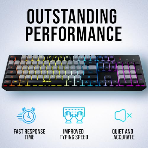 Image of KLIM Chroma Wireless Keyboard - RGB Backlit Gaming, Rechargeable Battery, PC Keyboard, Durable & Water-Resistant, Compatible with PS4, PS5 & Mac - Black