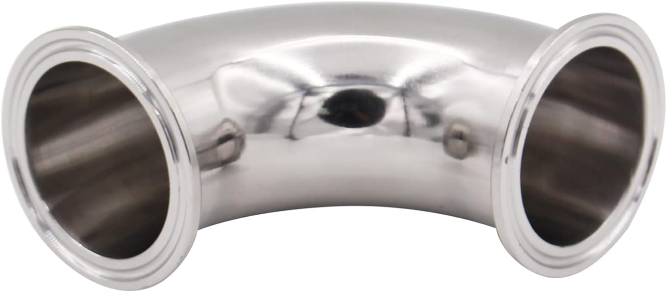 DERNORD 2 Pack 2" Tube OD Elbow 90 Degree Sanitary Pipe Fitting SS304 Tri Clamp 2 Inch