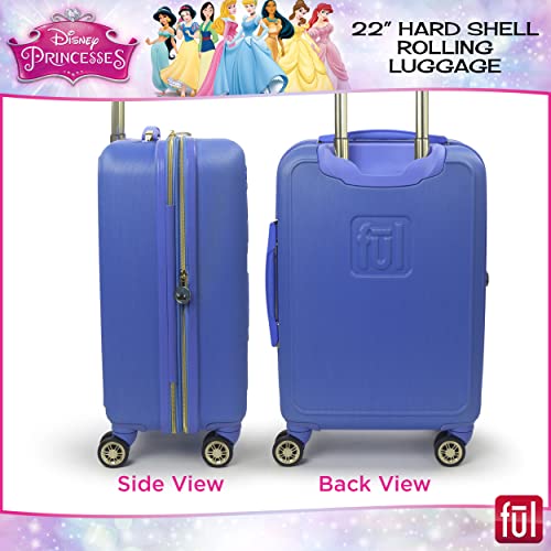 Ful Disney Princess Cinderella Carry-On Rolling Suitcase, Hardside Travel Luggage With Spinner Wheels, 22 Inches, Blue #TOP2