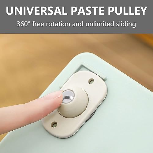 Miniatura 4 de 4 ruedas giratorias – Polea de pasta autoadhesiva/ruedas giratorias de acero inoxidable con rotación de 360 grados para muebles, cajas de