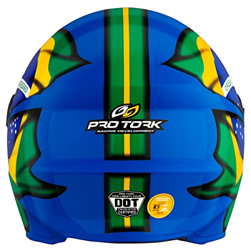 Capacete R8 Pro Tork Patriota Brasil Azul/Verde 58
