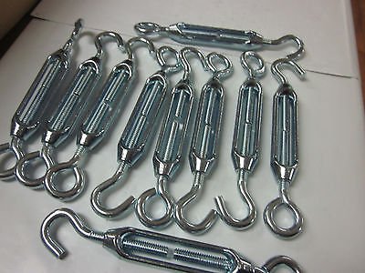 TURNBUCKLE 5/16" x 6-7/8" ZINC PLATED STEEL EYE/HOOK TURN BUCKLES NUEVO, paquete de 10 miniatura 1