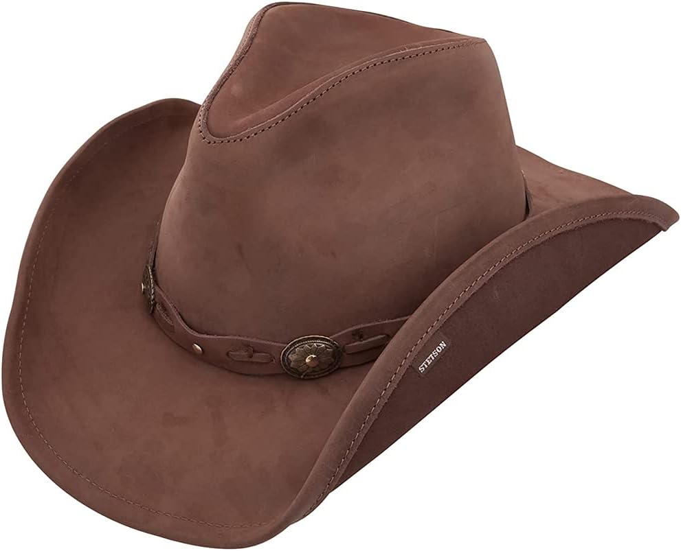 X-Large Mocha Roxbury Shapeable Leather Western Hat