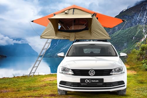 Dachzelt, Dachzelt Auto für 2-3 Personen, Tentbox Kompatibel mit Allen Fahrzeugtype, Autodachzelt inkl 240 x 140 Matratze, KFZ Softcover...